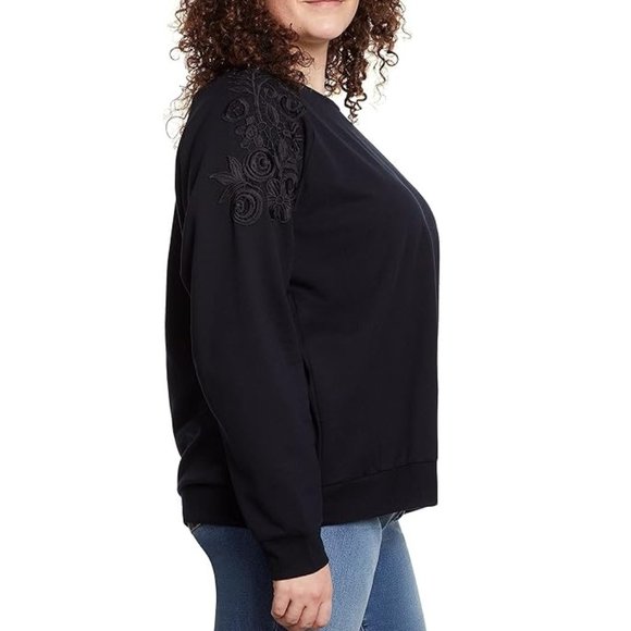 NWT Gloria Vanderbilt Women’s Pullover Lace Soft Sweatshirt Size M $65 8D208 - Picture 4 of 4